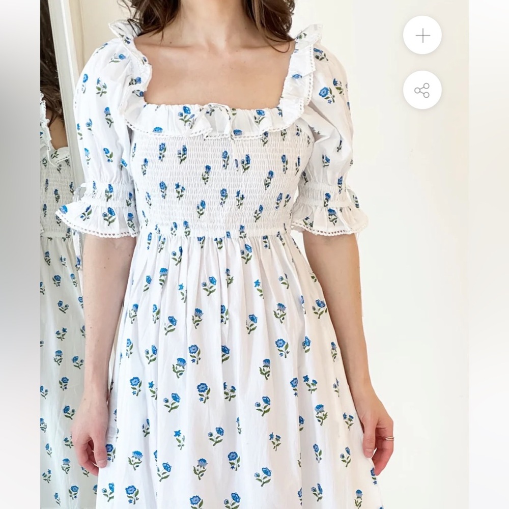 NWOT pink city prints Meryl dress in cobalt - Picture 2 of 13
